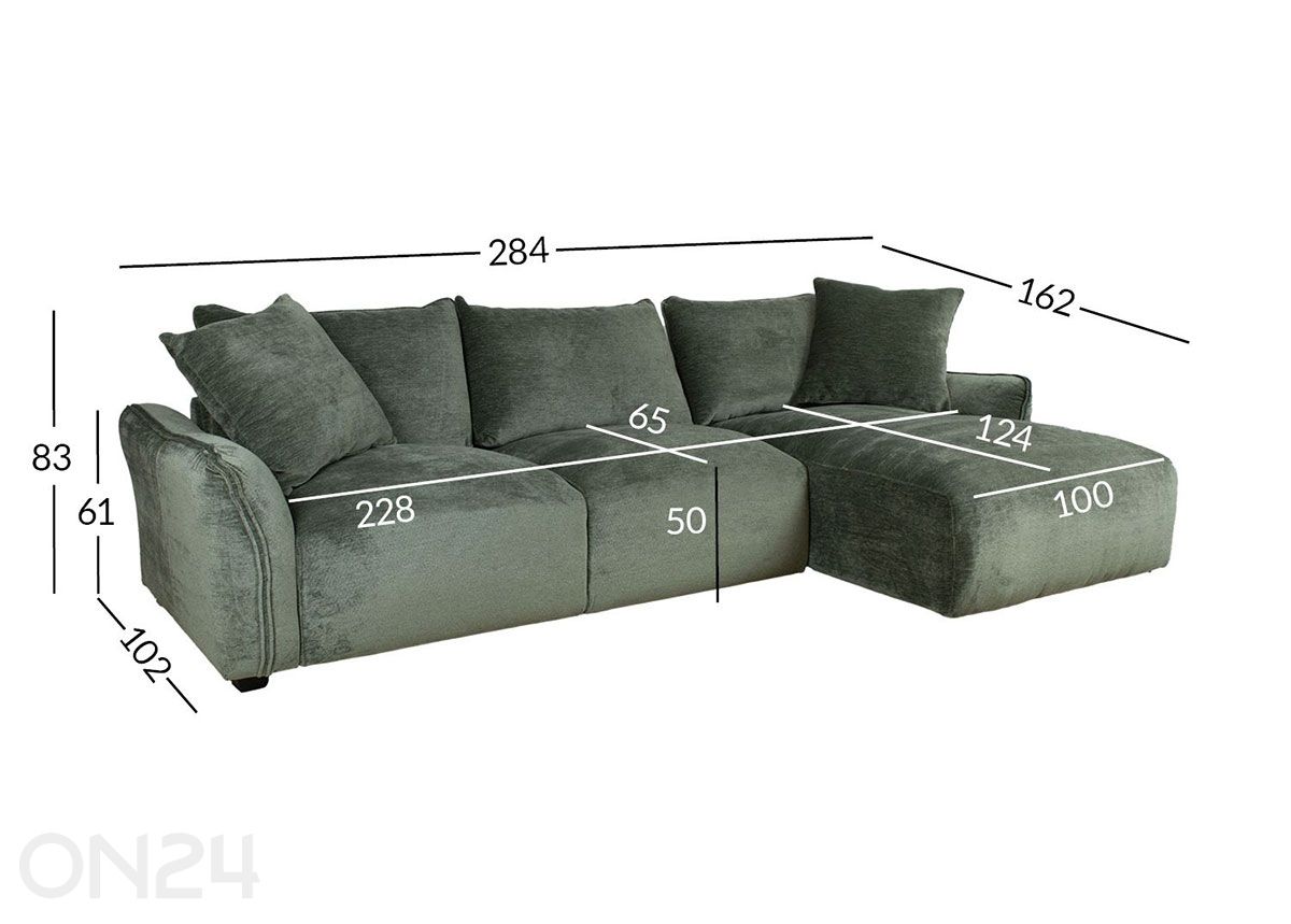 Угловой диван Divi увеличить размеры