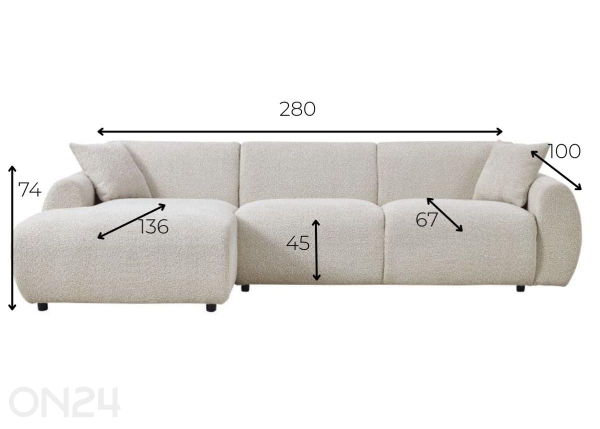 Угловой диван Marita увеличить размеры