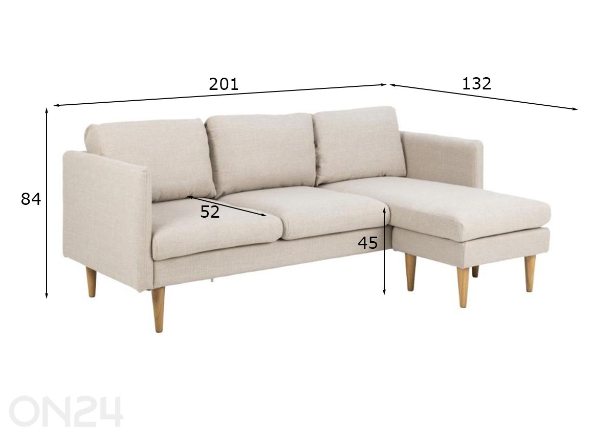 Угловой диван Milly увеличить размеры