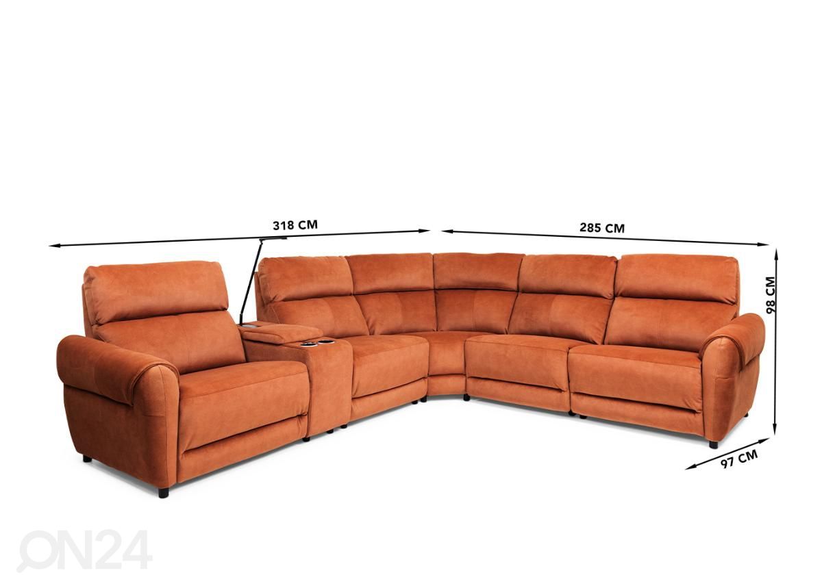 Угловой диван Recliner (электрический) увеличить размеры