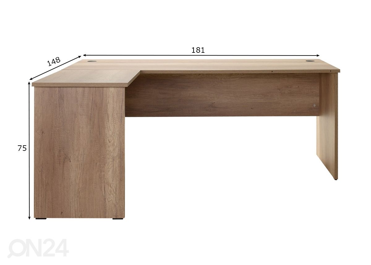 Угловой рабочий стол 181x148 см увеличить размеры