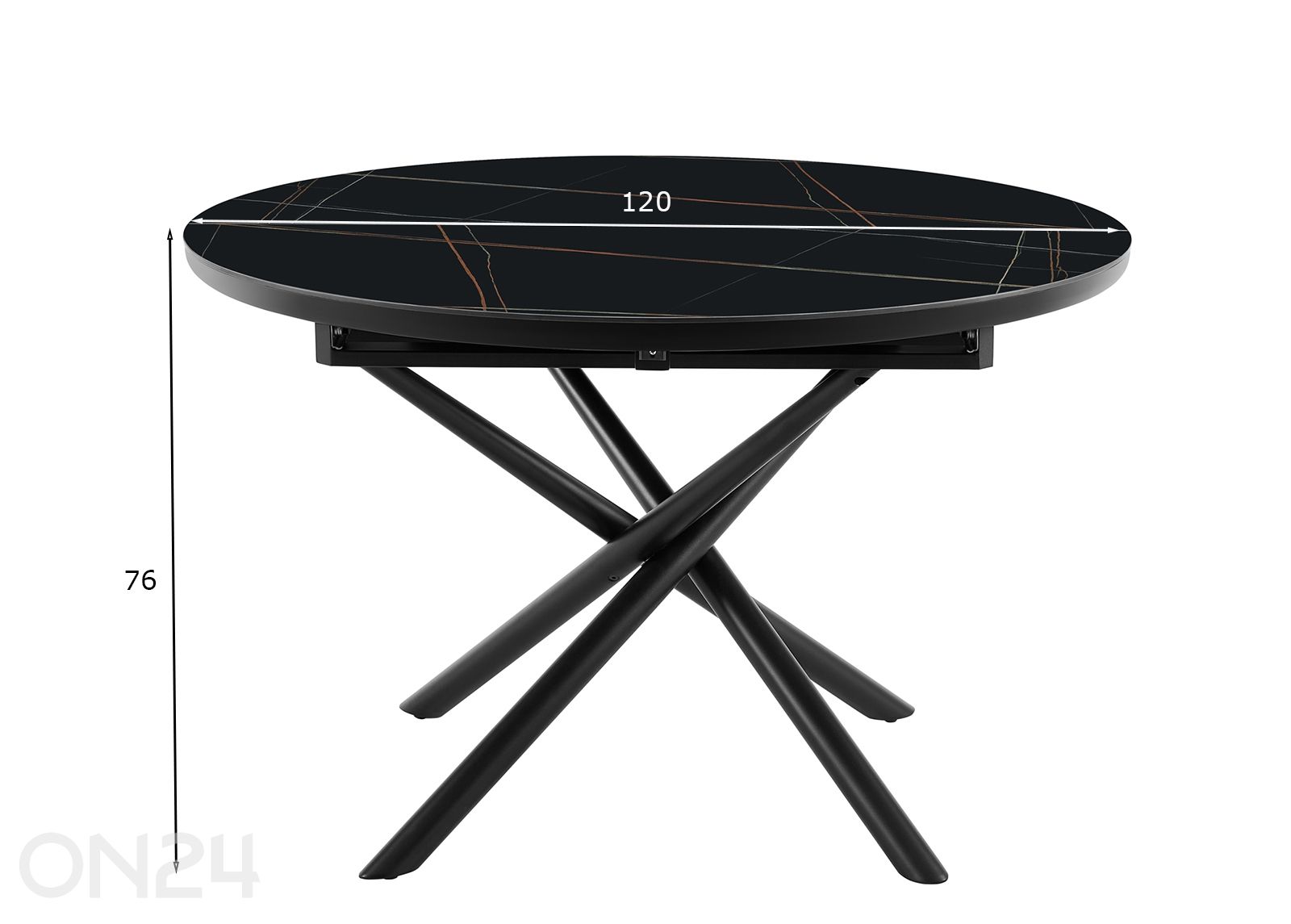 Удлиняющийся обеденный стол Ø120 см увеличить размеры