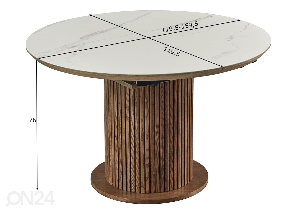 Удлиняющийся обеденный стол 119,5/159,5x119,5 cm увеличить размеры