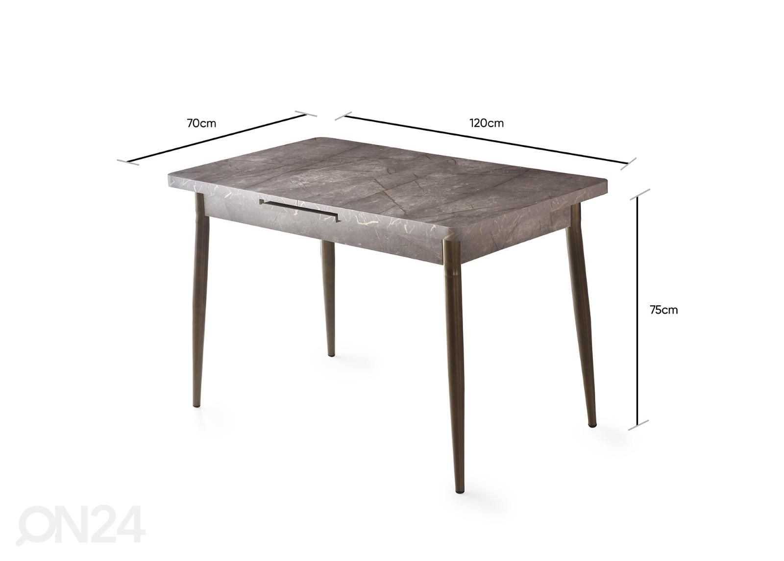 Удлиняющийся обеденный стол 120/150x70 cm увеличить размеры