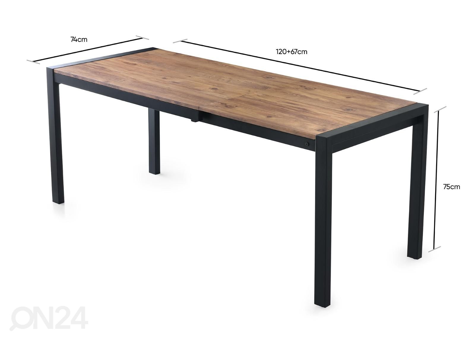 Удлиняющийся обеденный стол 120/187x74 cm увеличить размеры