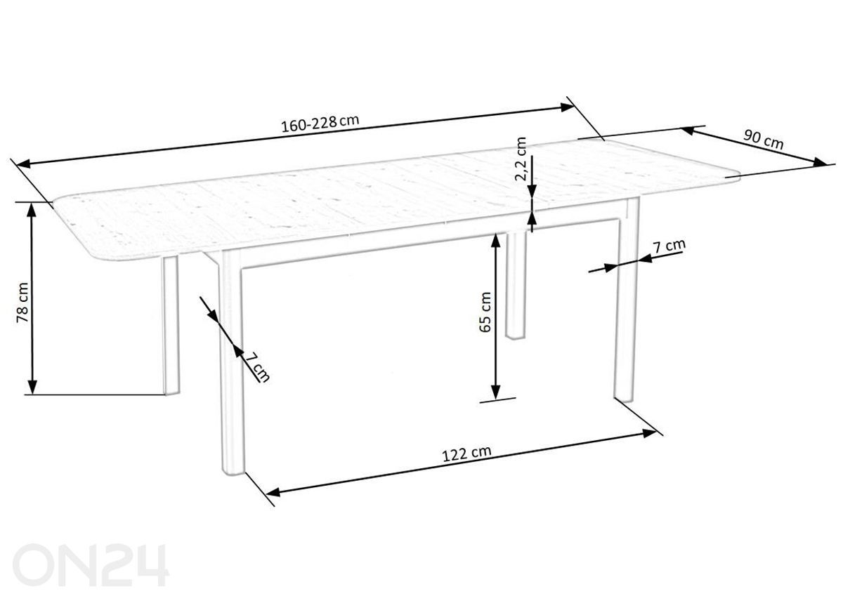 Удлиняющийся обеденный стол 141/219x80 cm увеличить размеры