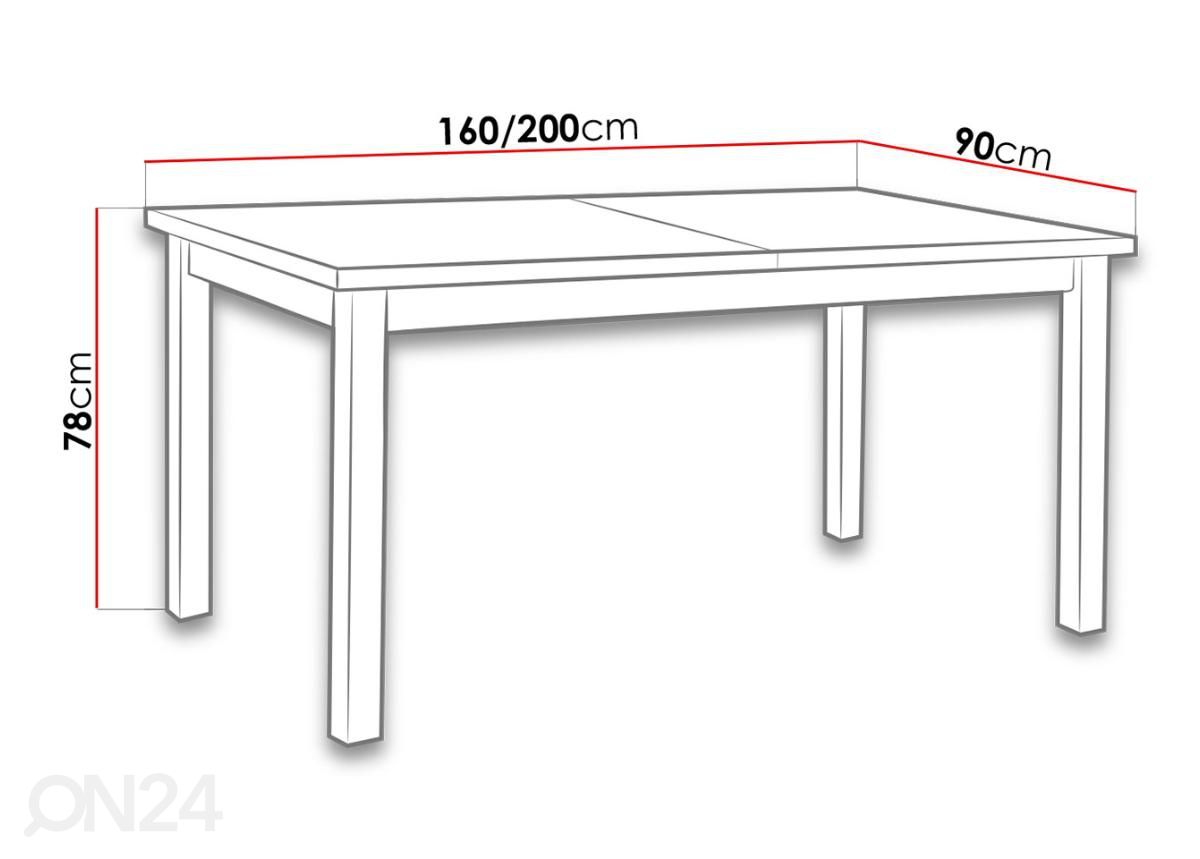 Удлиняющийся обеденный стол 160-200x90 cm увеличить размеры