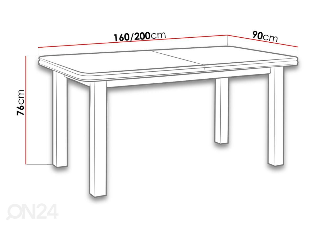 Удлиняющийся обеденный стол 160-200x90 cm увеличить размеры