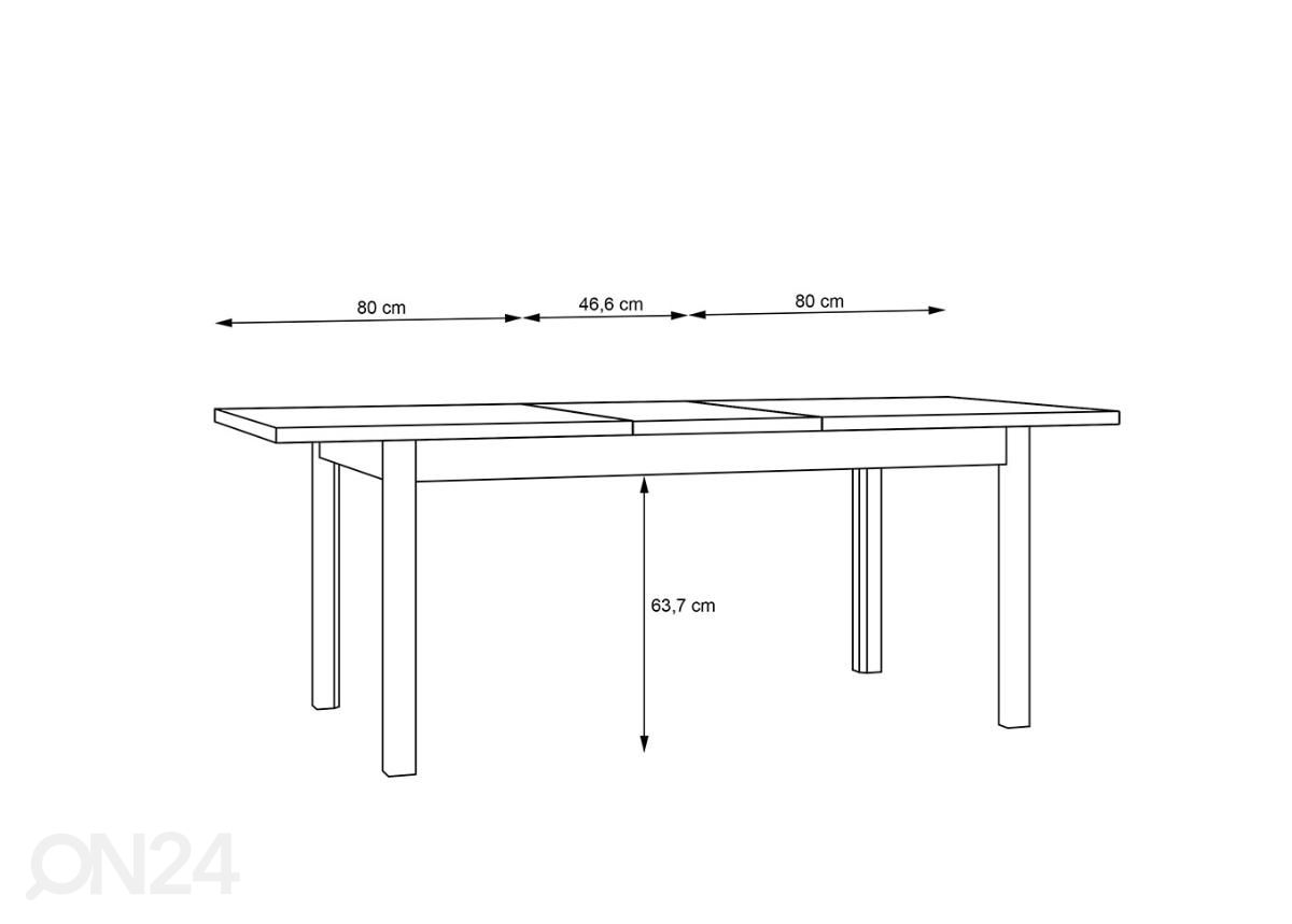 Удлиняющийся обеденный стол 160/207x90 cm увеличить размеры