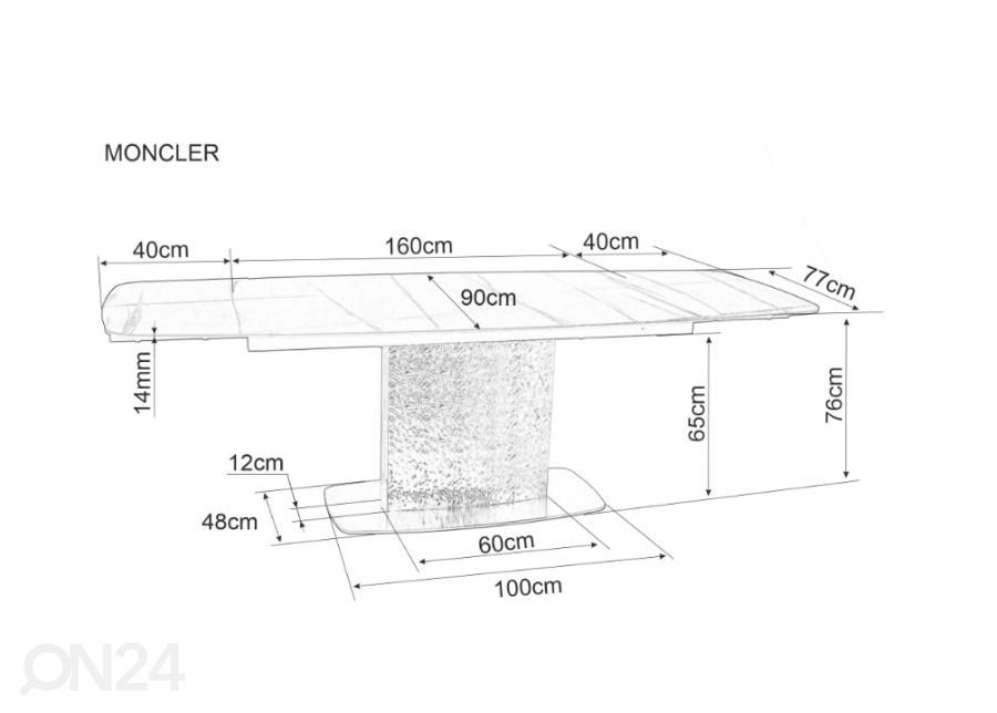 Удлиняющийся обеденный стол 160-240x90 см увеличить размеры