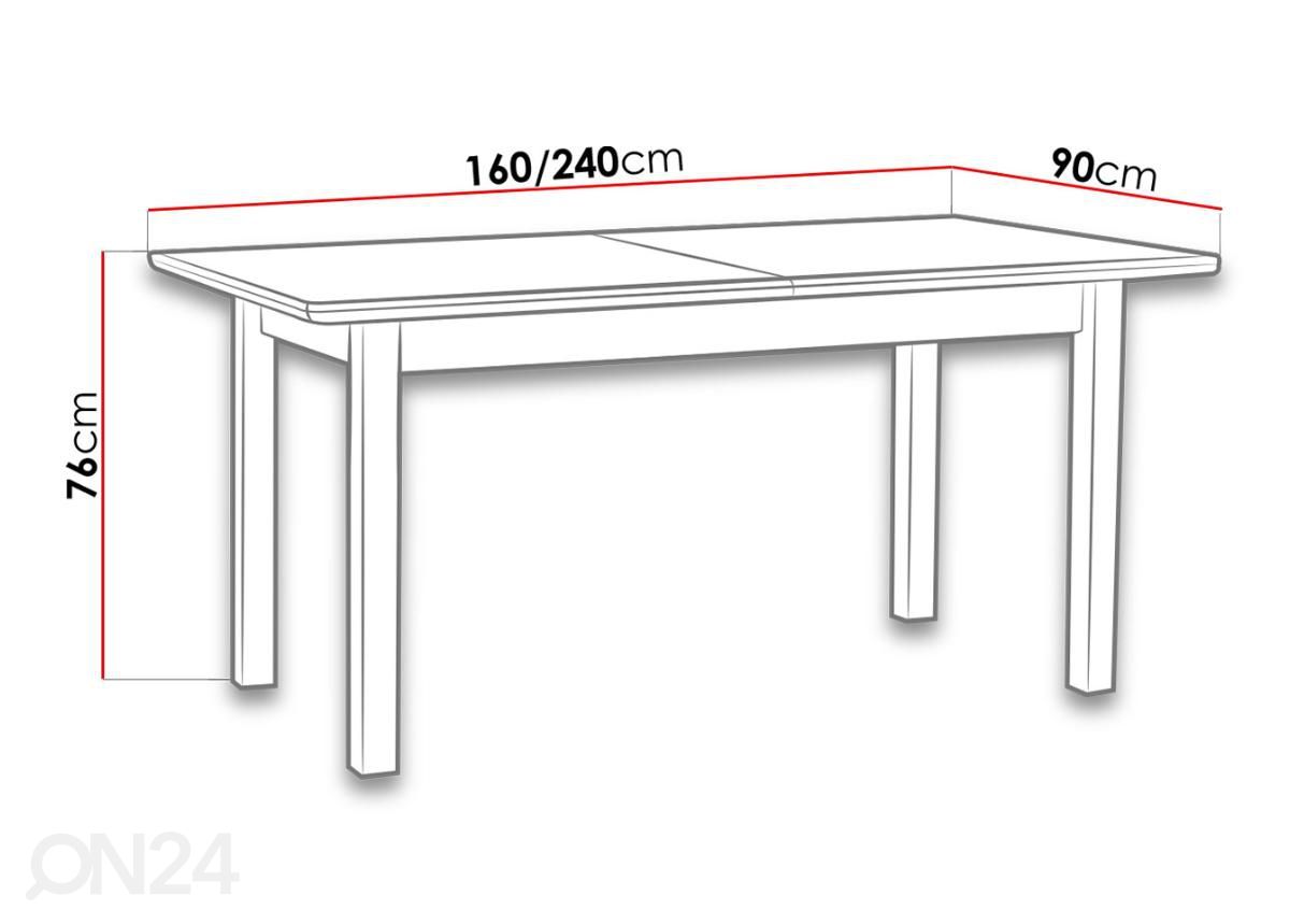 Удлиняющийся обеденный стол 160-240x90 cm увеличить размеры