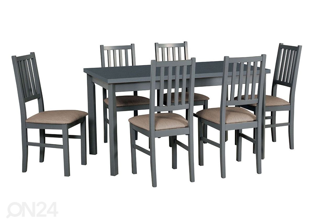Удлиняющийся обеденный стол 80x120-150 cm + 6 стульев увеличить