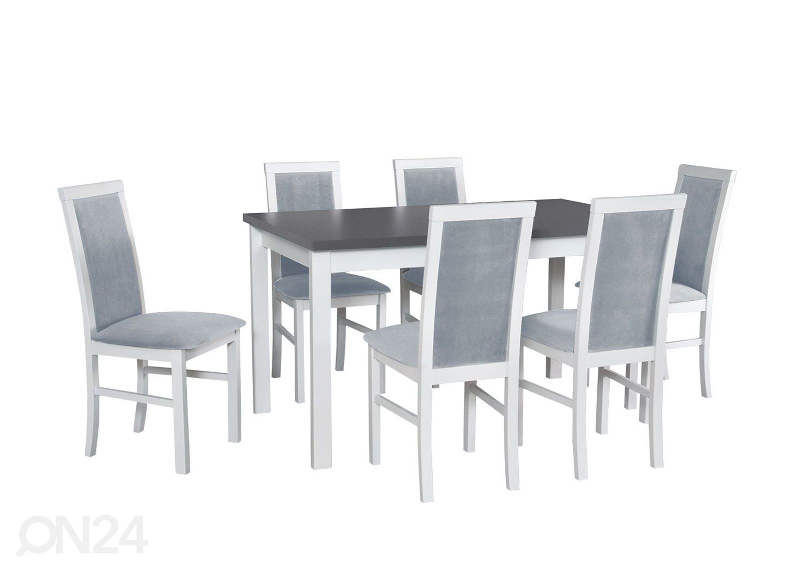 Удлиняющийся обеденный стол 80x120-150 cm + 6 стульев увеличить