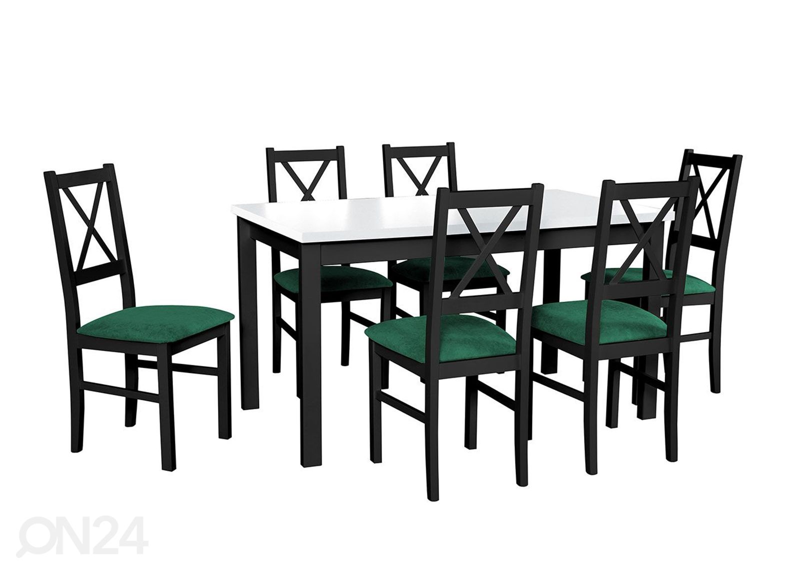 Удлиняющийся обеденный стол 80x120-150 cm + 6 стульев увеличить