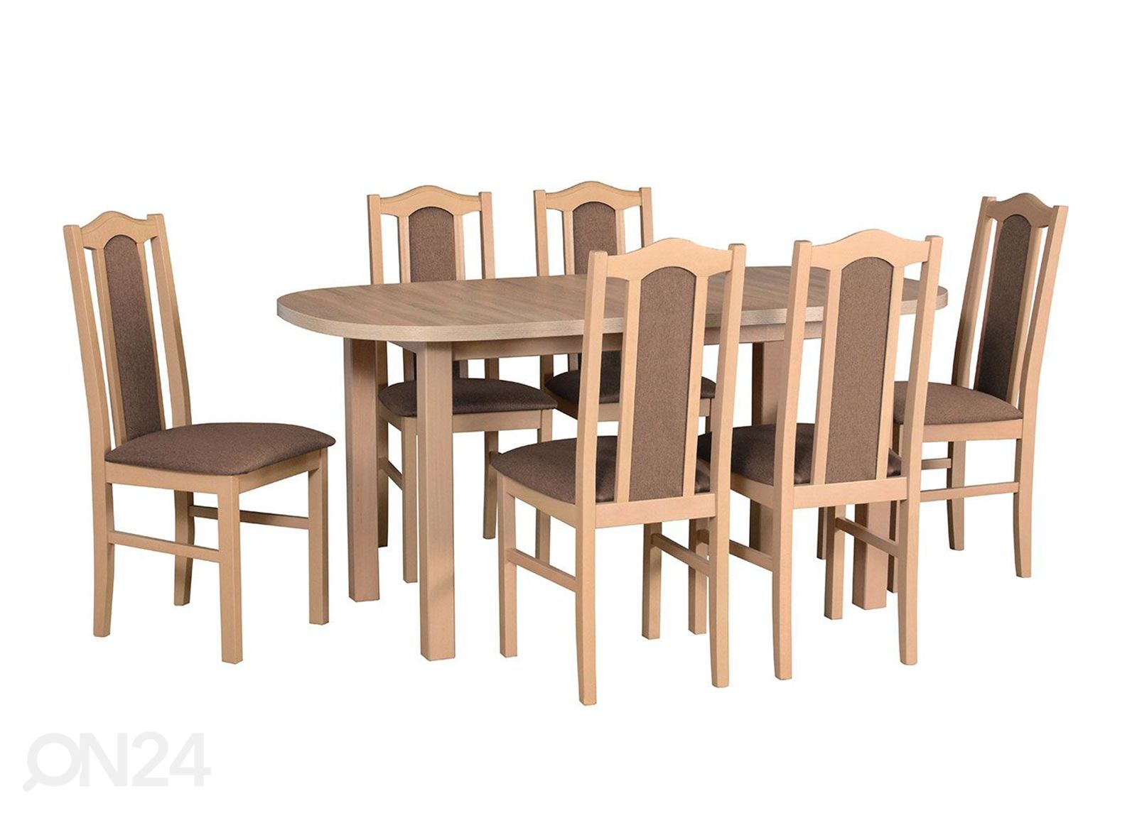 Удлиняющийся обеденный стол 80x160-200 cm + 6 стульев увеличить