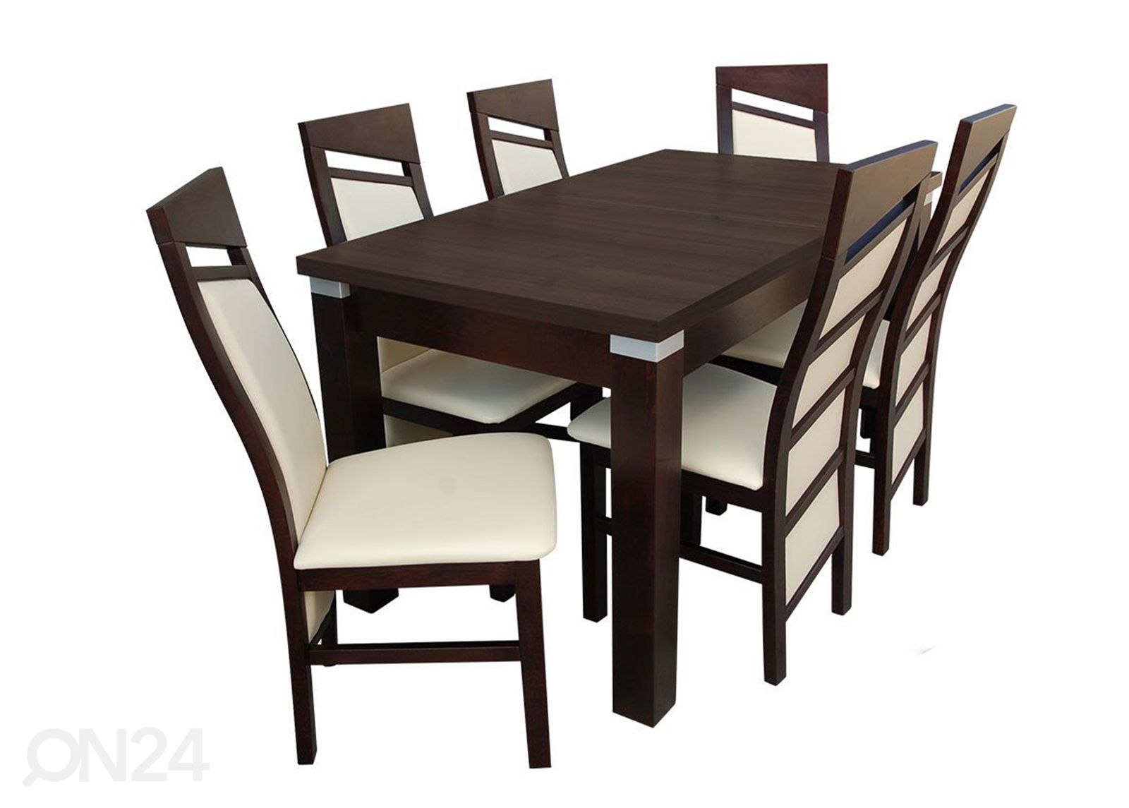 Удлиняющийся обеденный стол 80x160-200 cm + 6 стульев увеличить