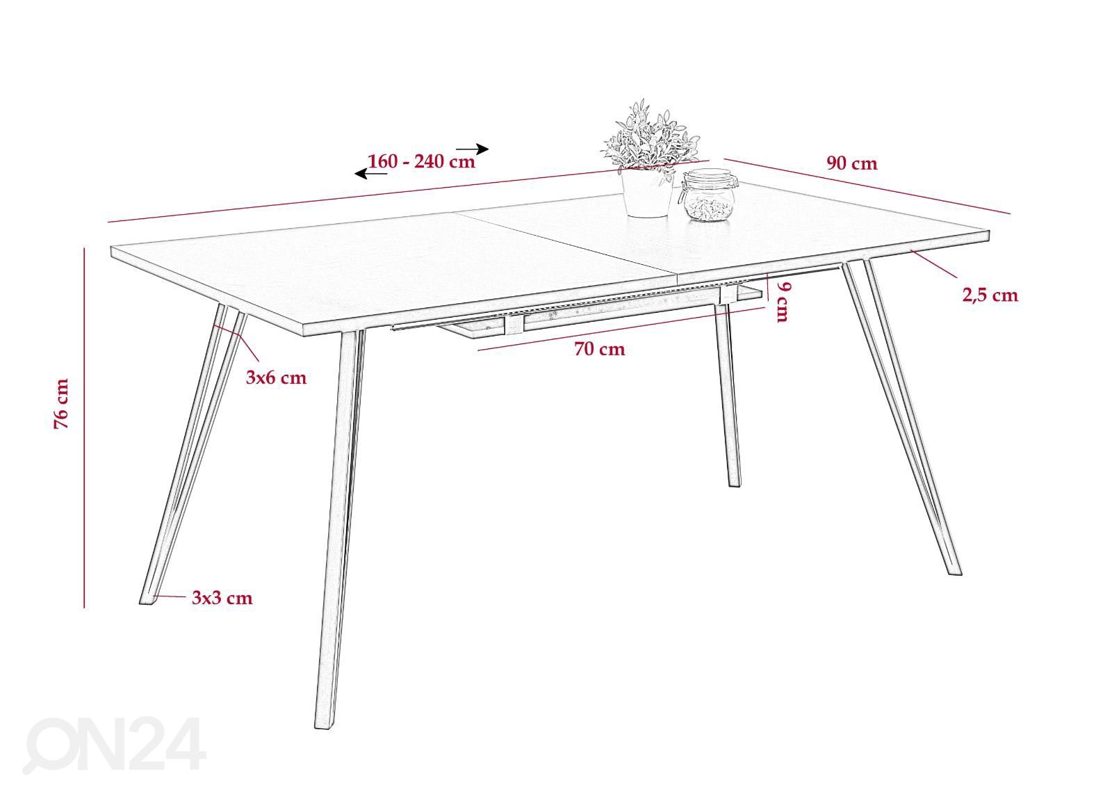 Удлиняющийся обеденный стол Alisa T 160/240x90 cm увеличить размеры
