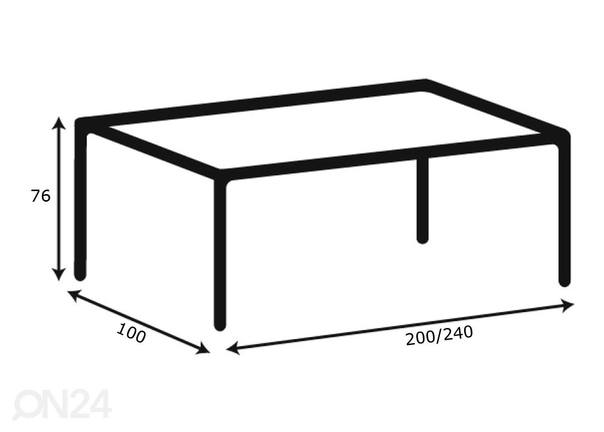 Удлиняющийся обеденный стол Beira 100x200/240 см увеличить размеры