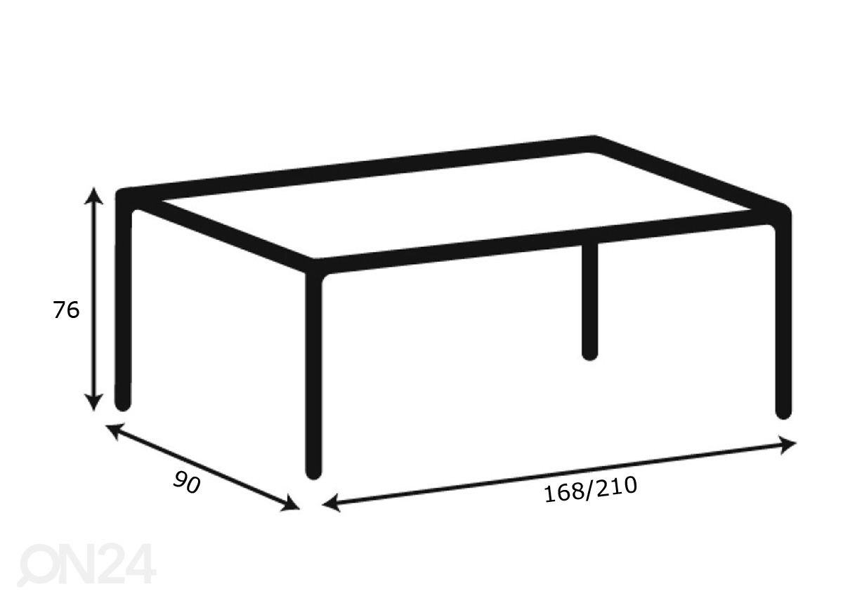 Удлиняющийся обеденный стол Beira 90x168/210 cm увеличить размеры