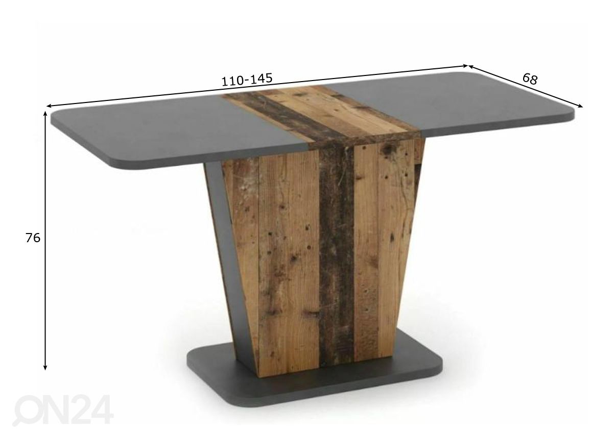 Удлиняющийся обеденный стол Cally 110-145x68 cm увеличить размеры