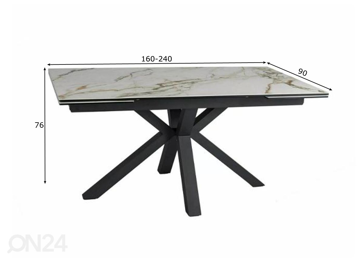 Удлиняющийся обеденный стол Christopher 160-240x90 cm увеличить размеры