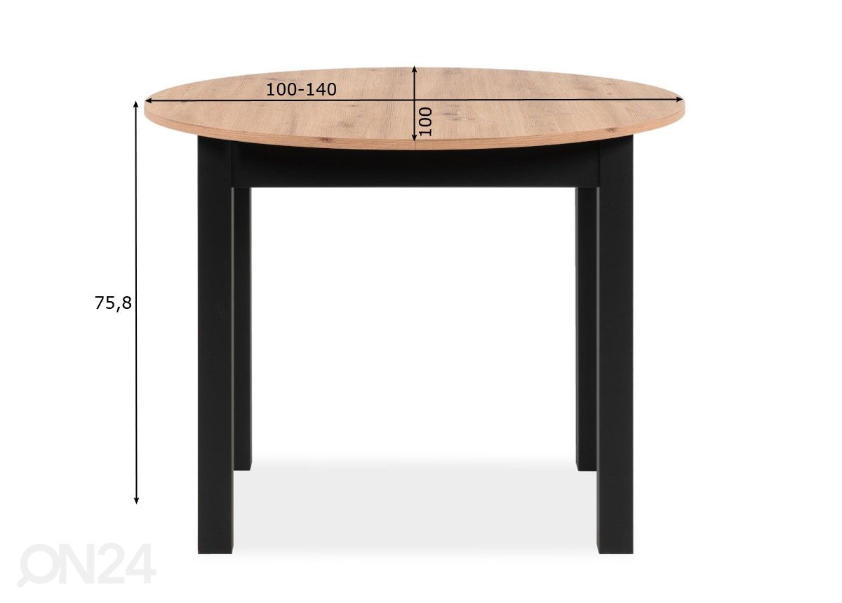 Удлиняющийся обеденный стол Coburg 100/140x100 cm увеличить размеры