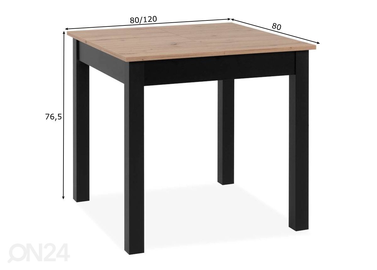 Удлиняющийся обеденный стол Coburg 80/120x80 cm увеличить размеры