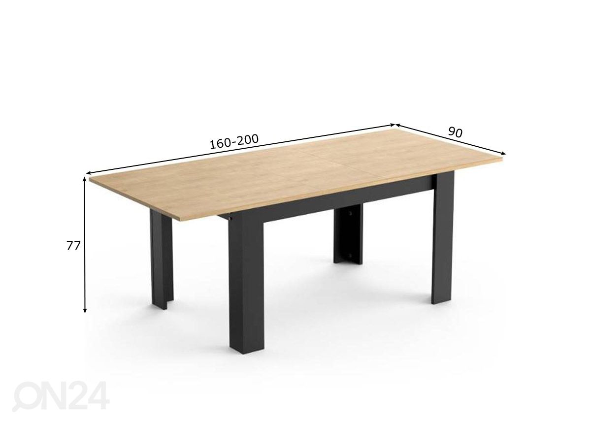 Удлиняющийся обеденный стол Craft 160/200x90 cm увеличить размеры