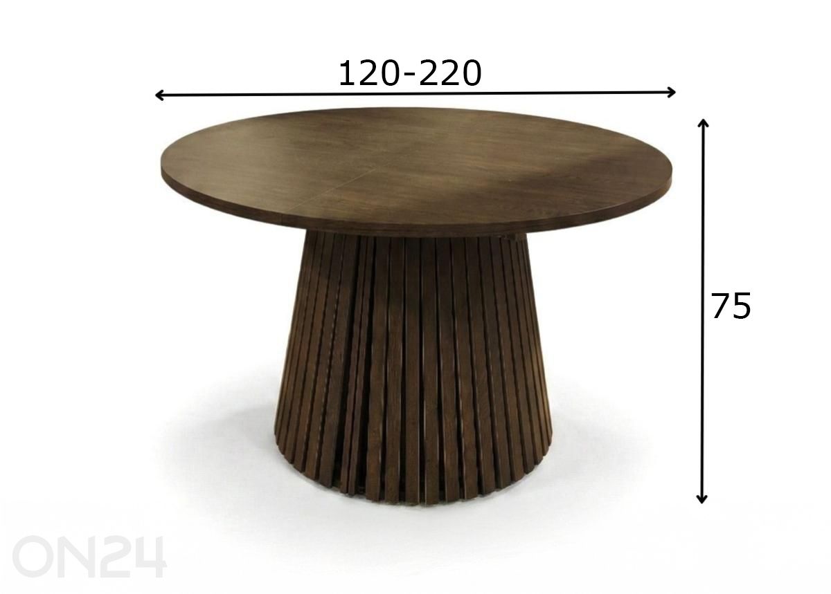 Удлиняющийся обеденный стол Cristelle 120x120/220 см увеличить размеры