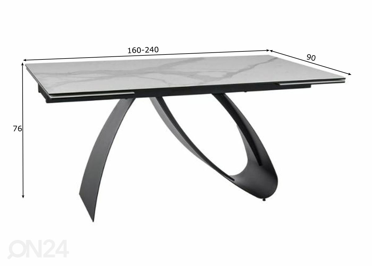 Удлиняющийся обеденный стол Dune 160-240x90 cm увеличить размеры