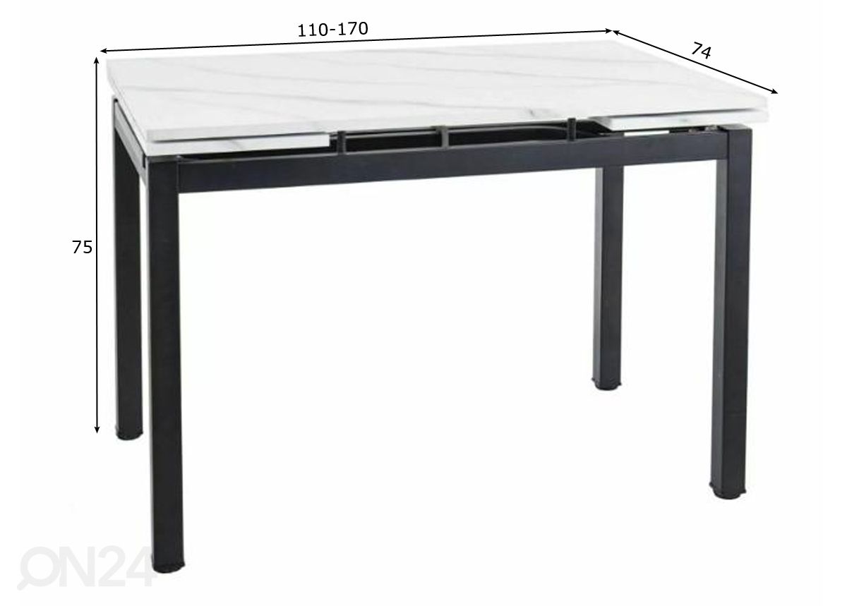 Удлиняющийся обеденный стол Gdansk 110-170x74 cm увеличить размеры