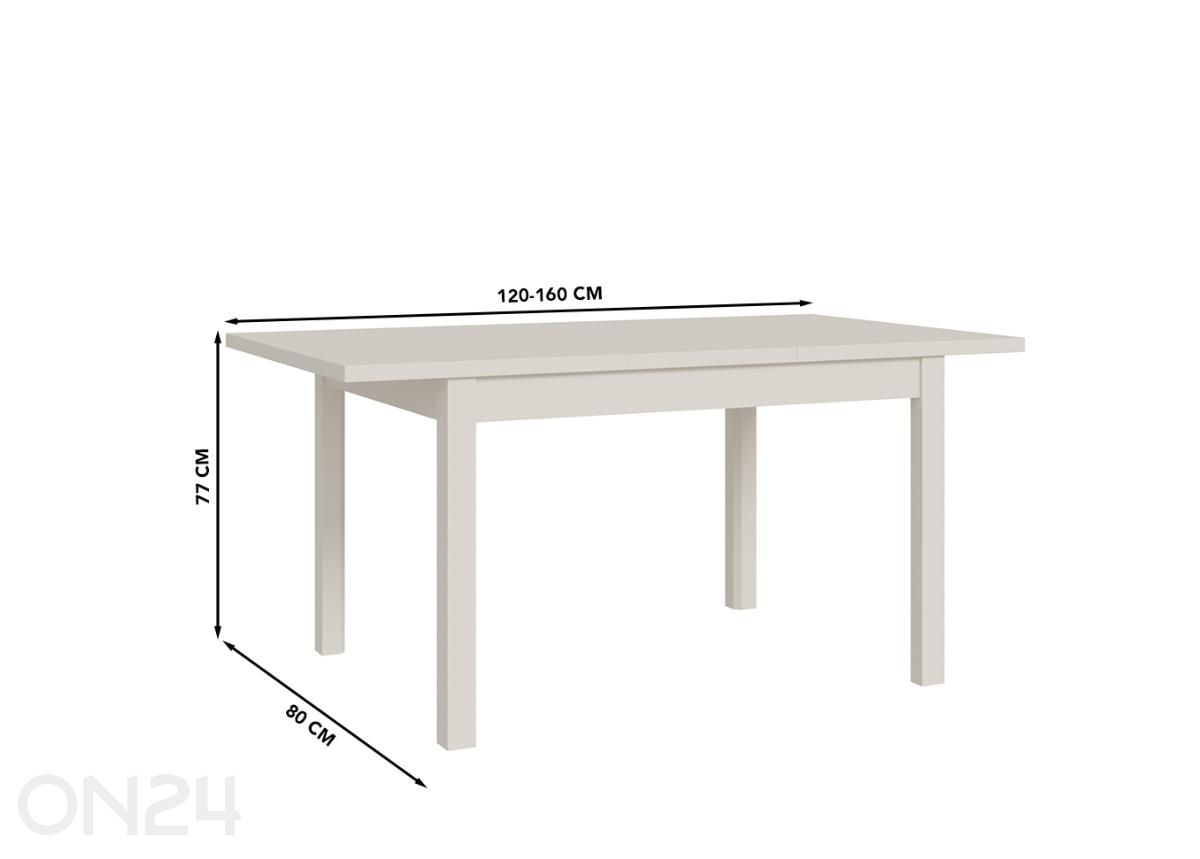 Удлиняющийся обеденный стол Oak Squere 80x120/160 см увеличить размеры