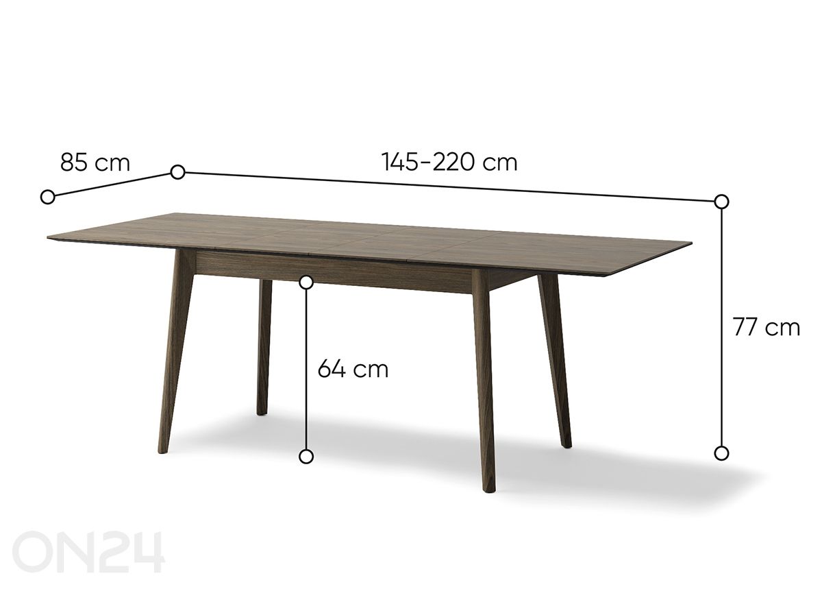 Удлиняющийся обеденный стол Plot 85x145/220 см увеличить размеры