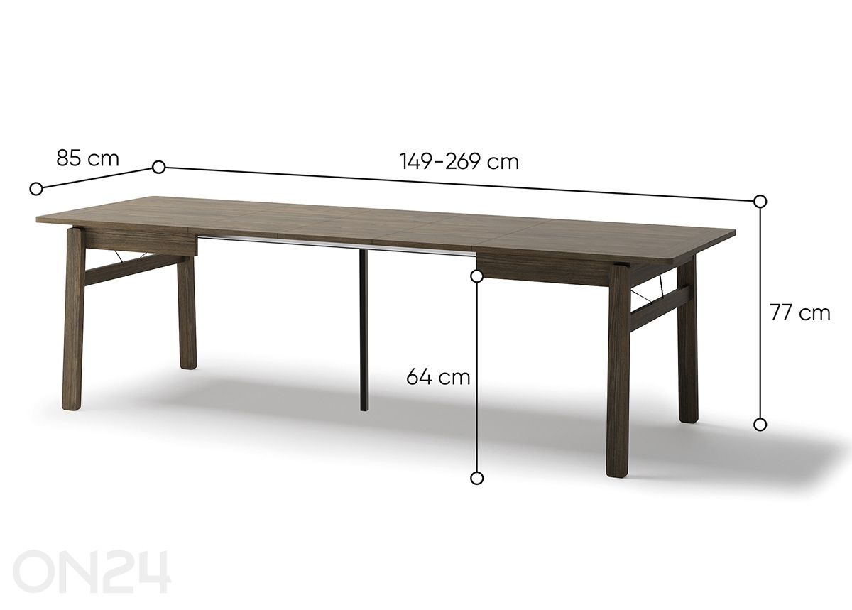 Удлиняющийся обеденный стол Plot 85x149/269 см увеличить размеры