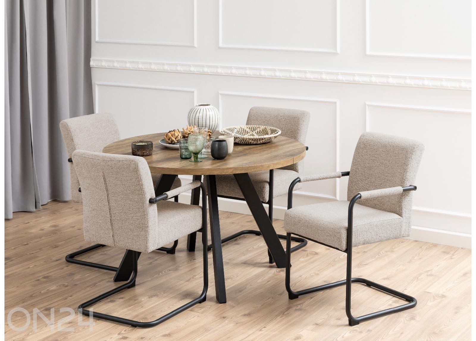 Удлиняющийся обеденный стол Saida Ø120/210x75 cm увеличить