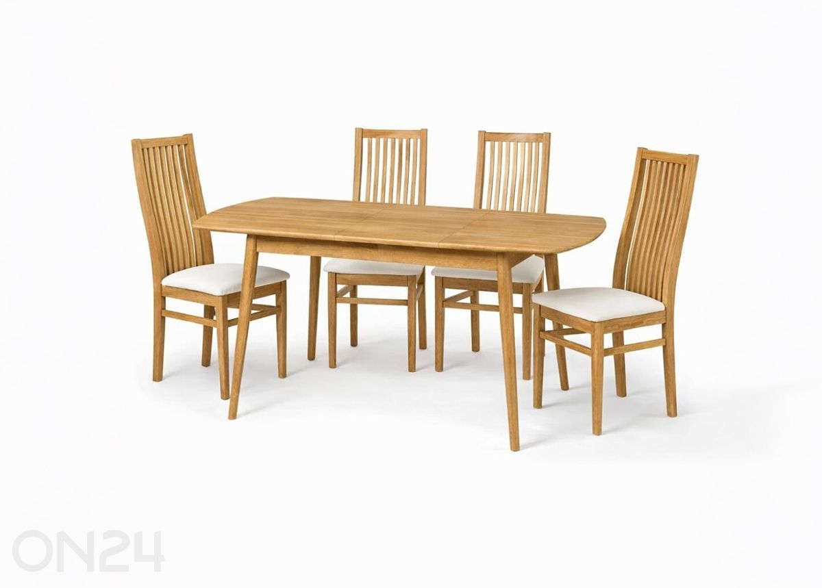 Удлиняющийся обеденный стол Scan 90x170/210 см + 4 стула увеличить