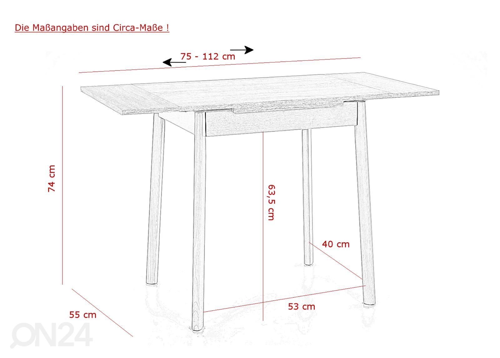 Удлиняющийся обеденный стол Trier II 75-112x55 cm увеличить размеры
