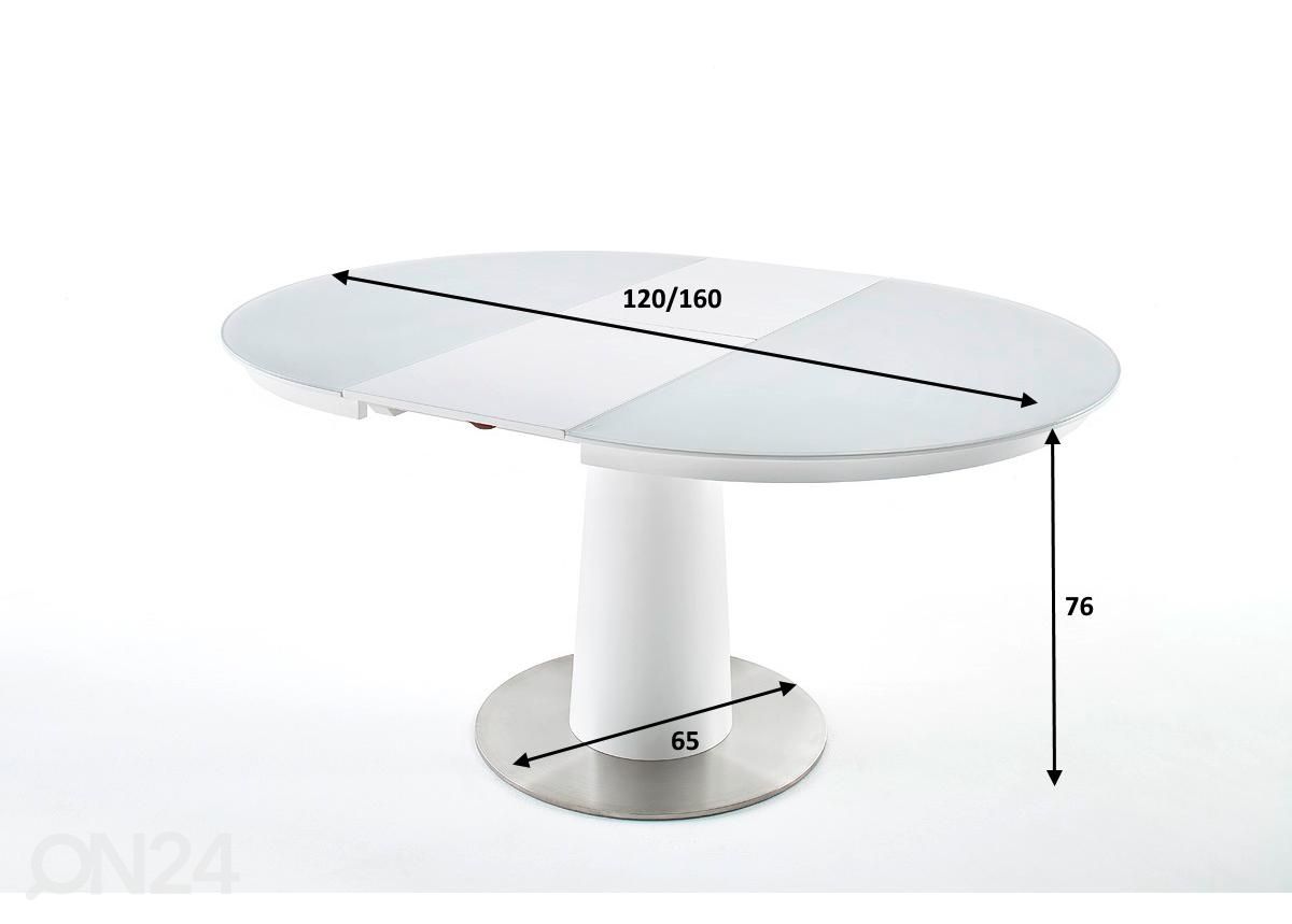 Удлиняющийся обеденный стол Waris 120/160x120 cm увеличить размеры