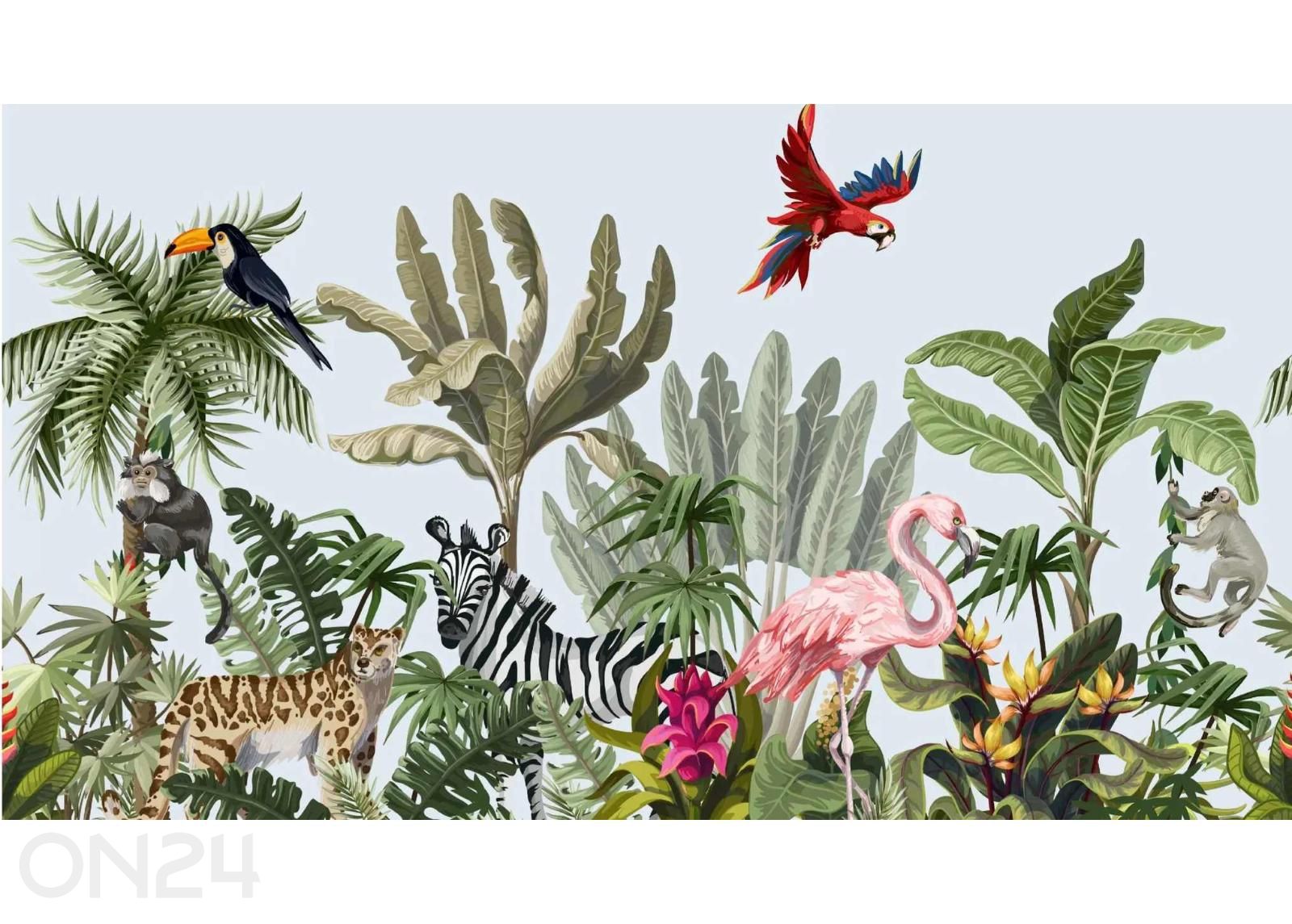 Флизелиновые фотообои Seamless pattern with jungle animals 455x250 см увеличить