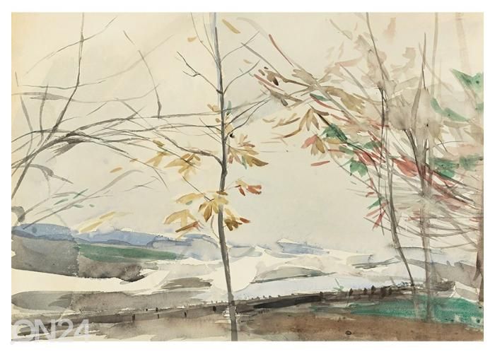 Флисовые фотообои Autumn Landscape with Trees by Giovanni Boldini 368x254 см увеличить