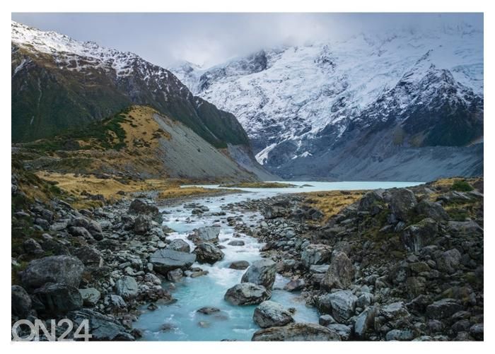 Флисовые фотообои Hooker Lake at the Bottom of Mount Cook 416x290 см увеличить