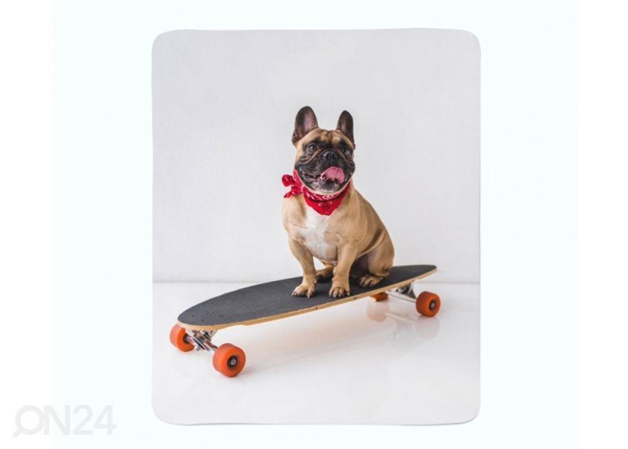 Флисовый плед French Bulldog on Skateboard 150x200 см увеличить