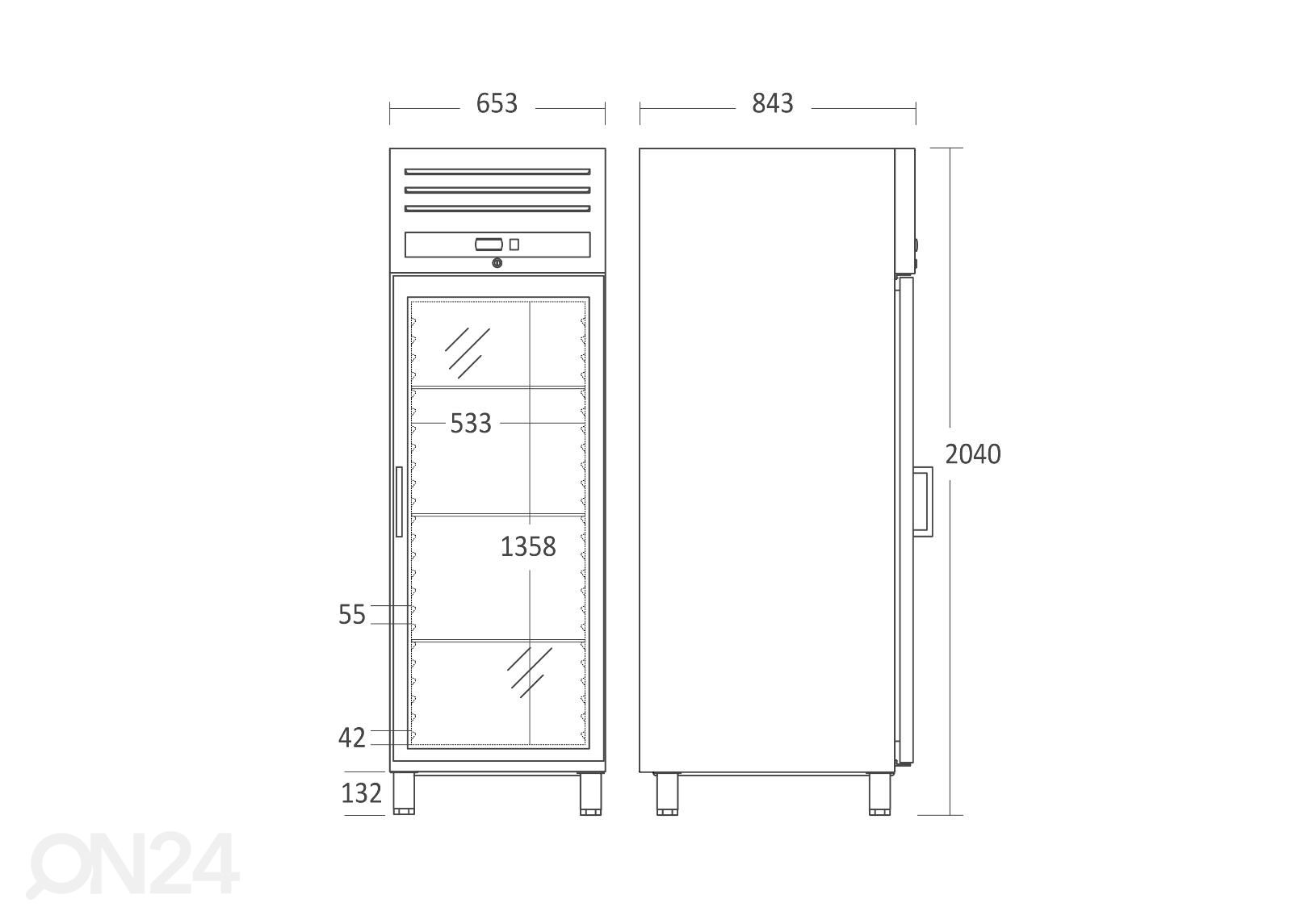 Холодильник-витрина Scandomestic GUR700GDX увеличить размеры
