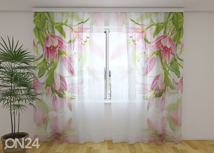 Шифоновая фотоштора Pink lilies 240x220 cm увеличить