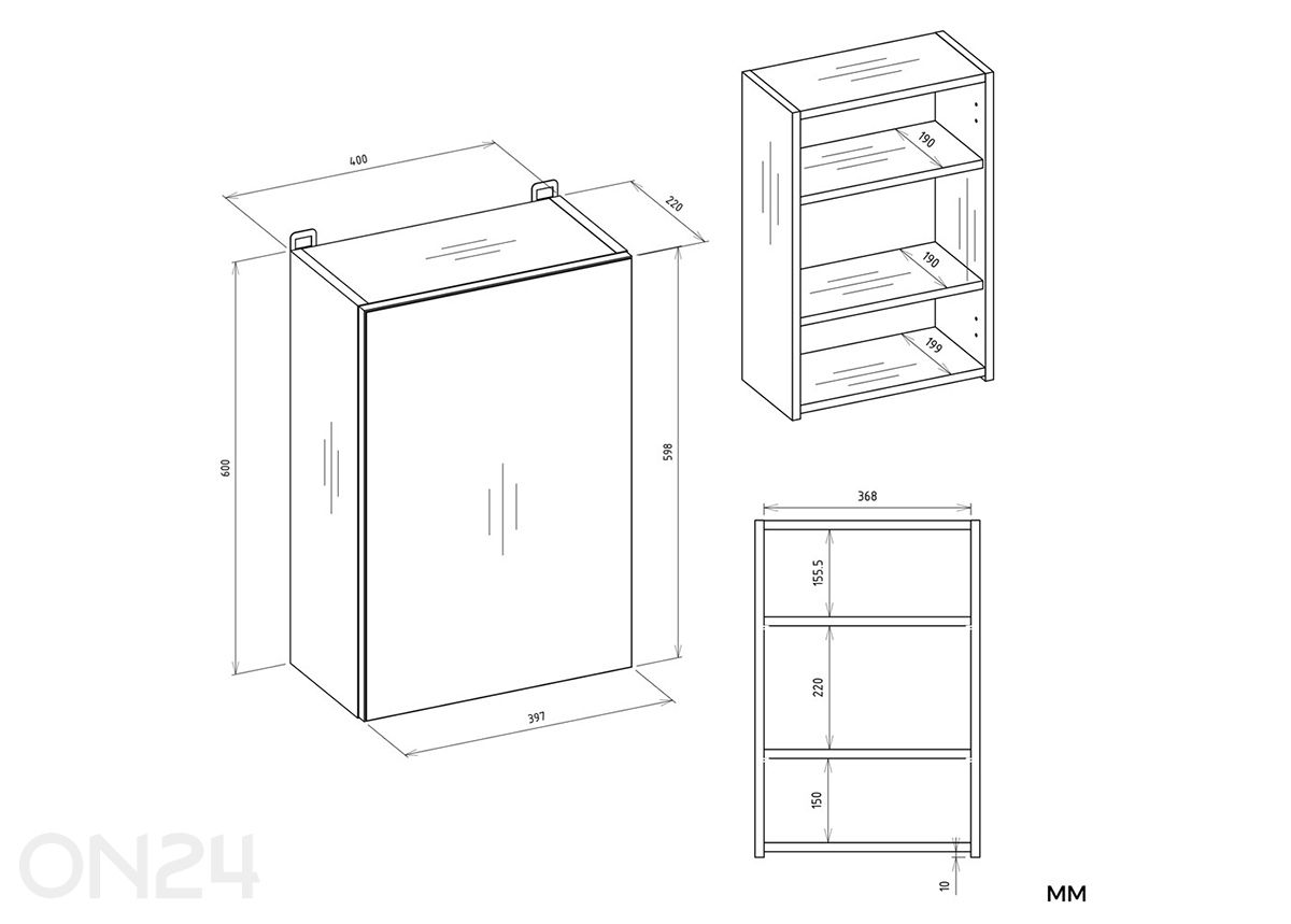 Шкафчик для ванной с зеркалом увеличить