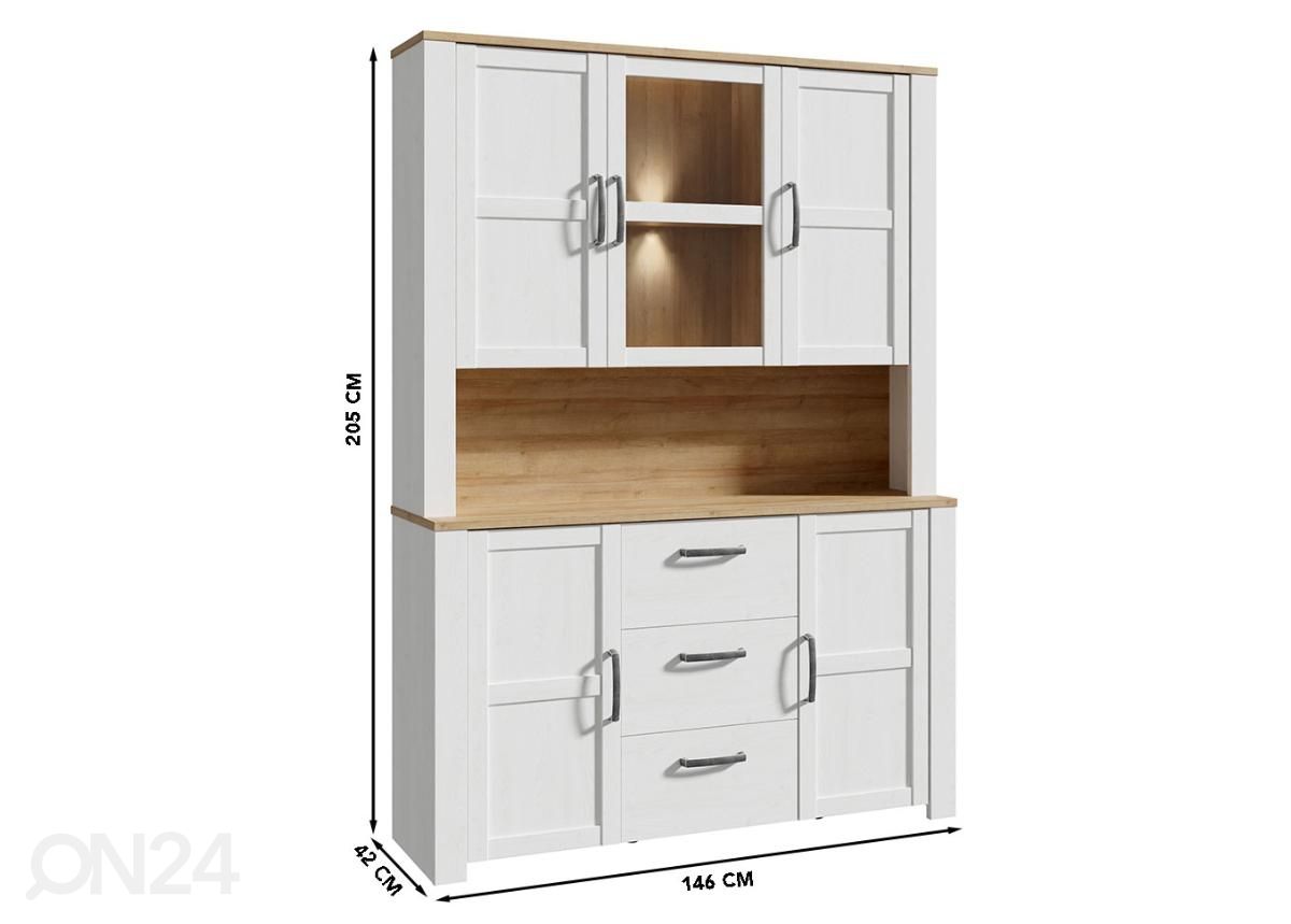 Шкаф-витрина 146 см увеличить размеры