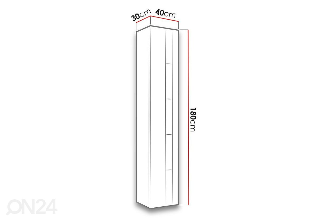 Шкаф-витрина 180 см + LED освещение увеличить размеры