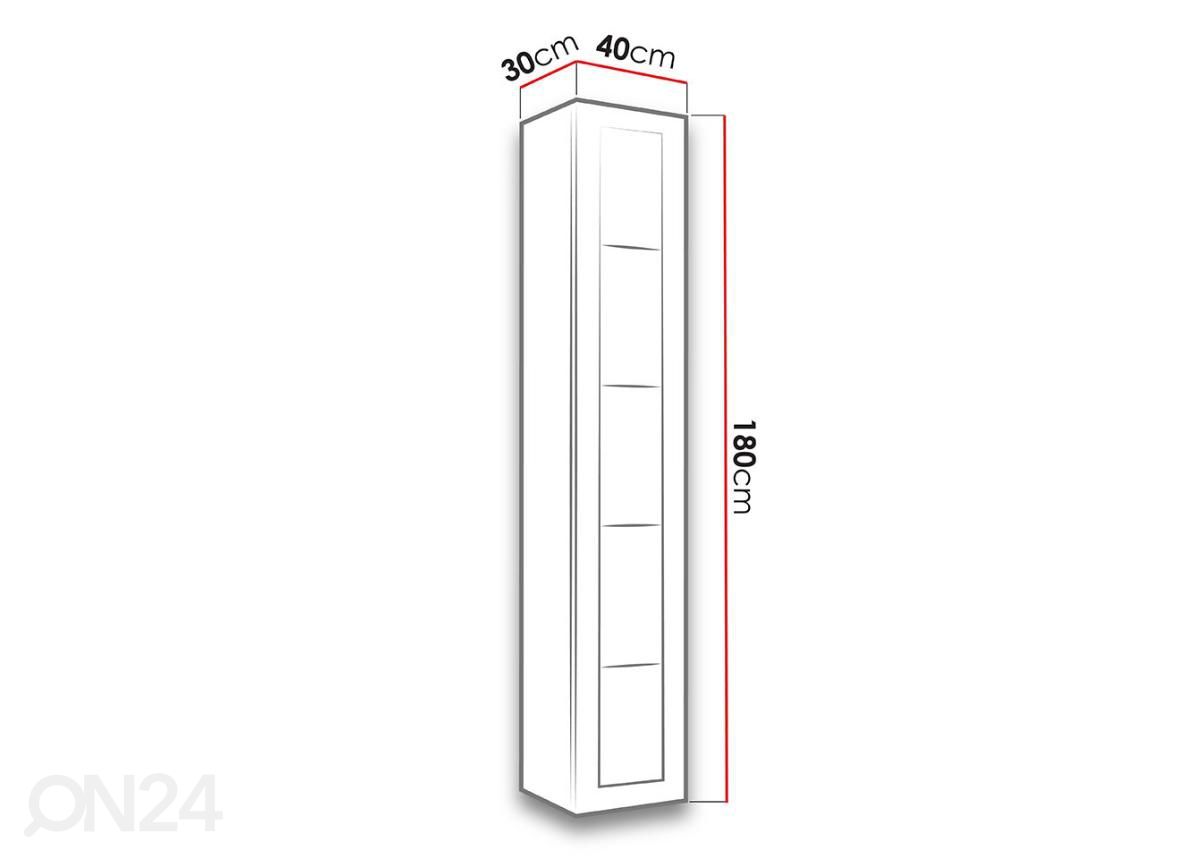 Шкаф-витрина 40 см + LED освещение увеличить размеры