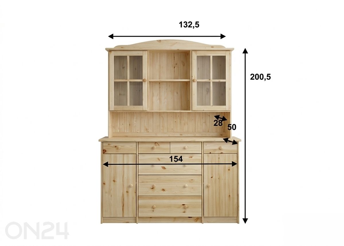 Шкаф-витрина увеличить размеры