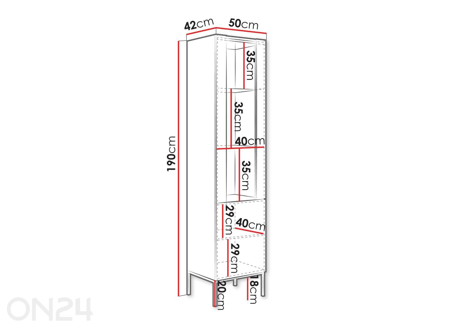 Шкаф-витрина Como 50 см увеличить размеры